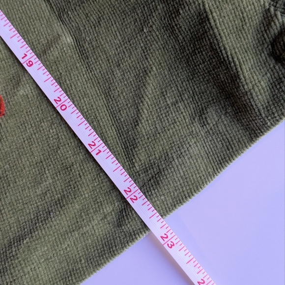 Corduroy Midi A-Line Skirt, Med, Vintage Y2K, w/ Kick Pleats, lace, pockets - Picture 9 of 10